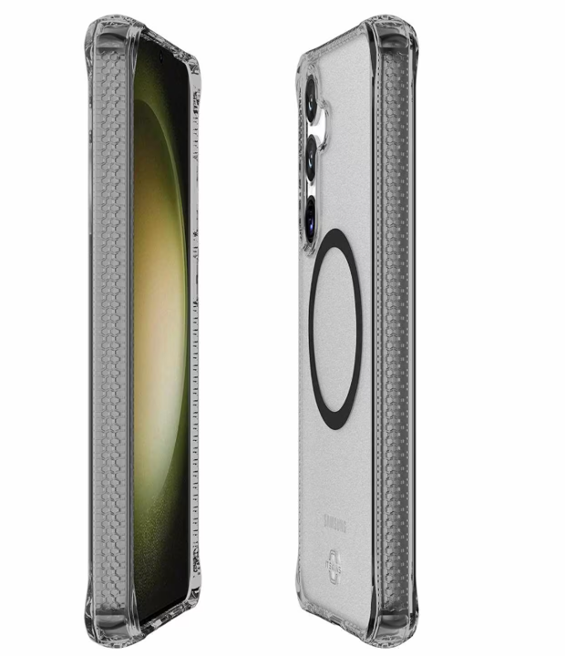 //// ITSKINS | Hybrid_R Vapor Case Compatible w/MagSafe for Samsung Galaxy S25+ - Smoke | 120-9165