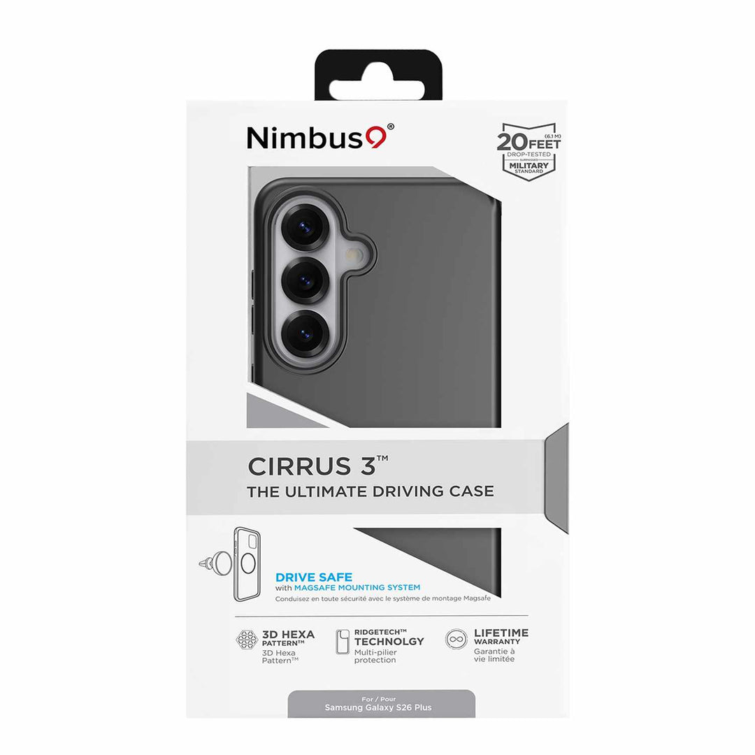 Nimbus9 | Cirrus 3 Case w/Magnets for Samsung Galaxy S26+ - Black | N9C3MSSAMGS26PBLK