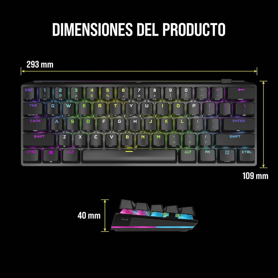 Corsair | K70 Bluetooth Backlit Mechanical Cherry MX RGB Mini Wireless Gaming Keyboard | CH-9189010-NA