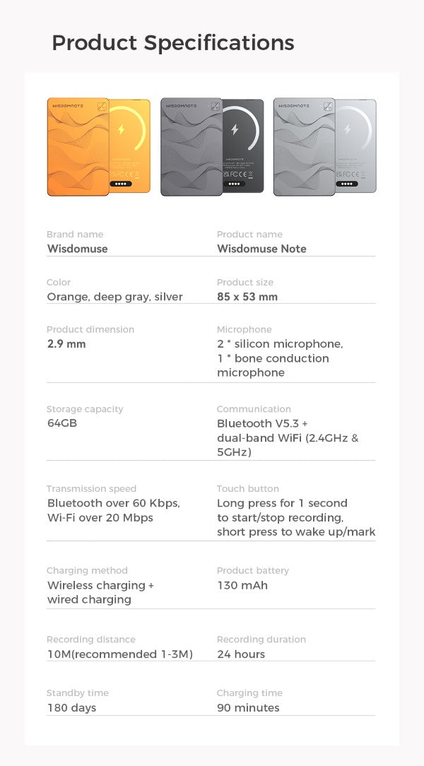 Devia | Wisdomuse Note: The Ultra-Thin AI Recorder & Global Translator | 6979211150030