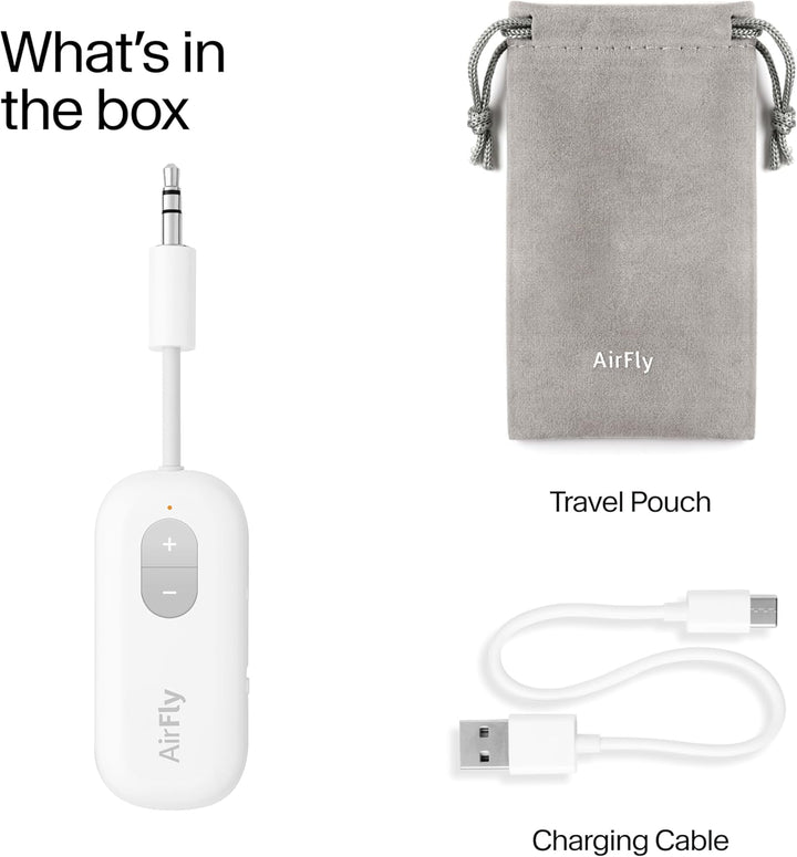 Twelve South | AirFly SE Bluetooth Wireless Audio Transmitter for AirPods/Wireless or Noise-Cancelling Headphones - White | TS-2516