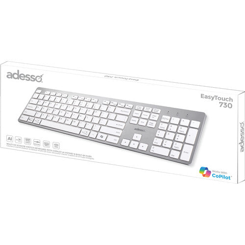 Adesso | Full Sized Keyboard Multi-os Scissor Switch - White | AKB-730UW