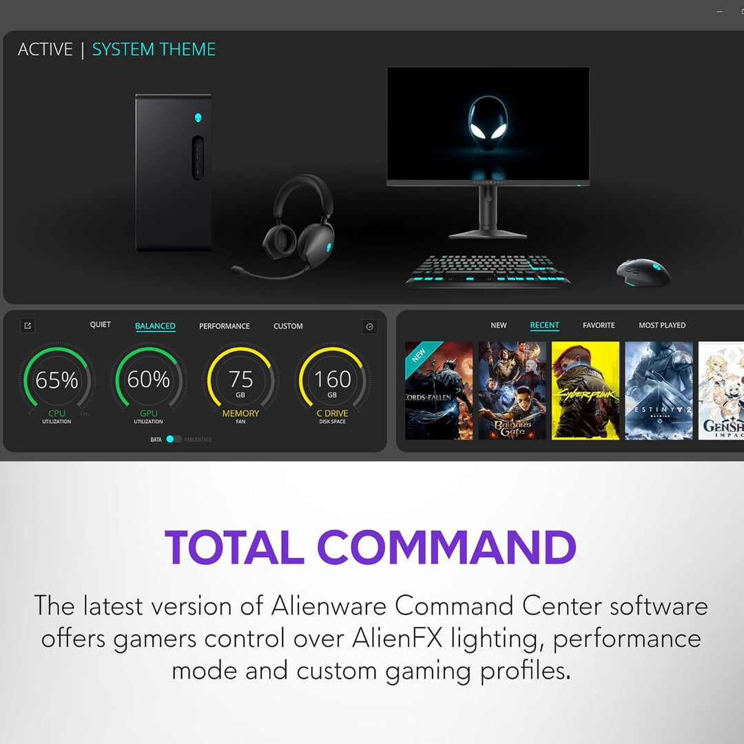 Alienware | Aurora Gaming Desktop Ultra 7 265F 32GB DDR5 1TB 5070 12GB GDDR7 1000W W11 Home 1YR Onsite |