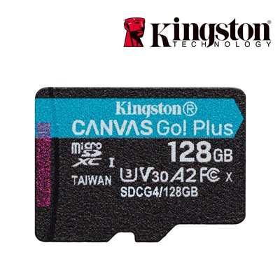 Kingston | Canvas Go Plus 128GB microSDXC Gen4 200MB/s A2 U3 V30 Card + Adapter SDCG4/128GB