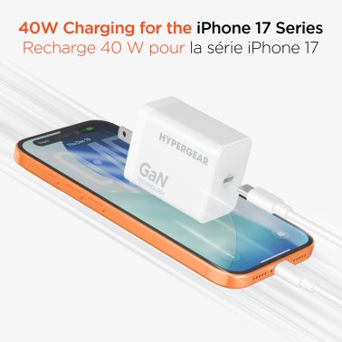 HyperGear | Wall Charger Max USB-C PD 3.2/AVS/DPS GaN 40W/60W - White | 16528HIT