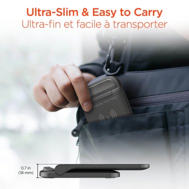HyperGear | Fast Charge Foldable Wireless Charger Desktop Stand w/ Wall Charger 15W - Black | 16458