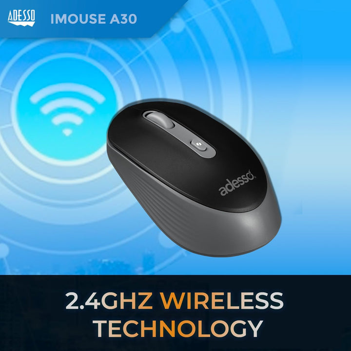 Adesso | iMouse A30 Wireless Mouse with AI Copilot Button - Black | IMOUSE A30B