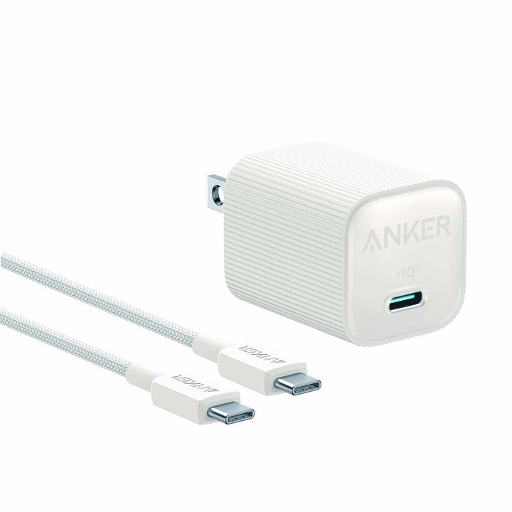 Anker | Nano Wall Charger 30W USB-C with USB-C AKSD Brained 3ft Cable - White | B2337J215