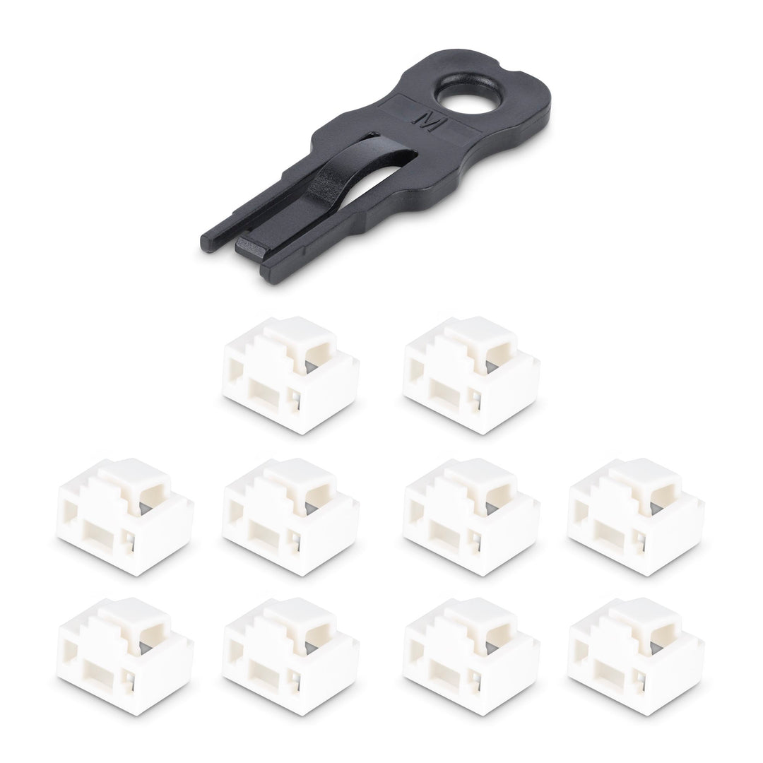 StarTech | RJ45 Port Locks 10 Pack with Security Key, Locking RJ45 Port Blocker/Dust Cover - Black | RJ45LOCKANDKEY