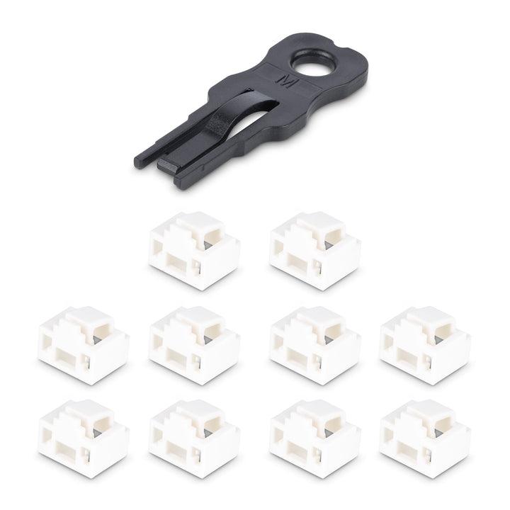 StarTech | RJ45 Port Locks 10 Pack with Security Key, Locking RJ45 Port Blocker/Dust Cover - Black | RJ45LOCKANDKEY