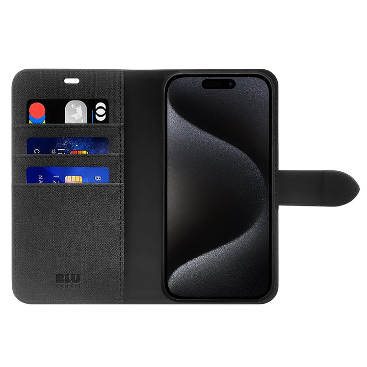 Blu Element | Folio 2-in-1 MagSafe iPhone 17 Air Case - Black | BEFMS17B4