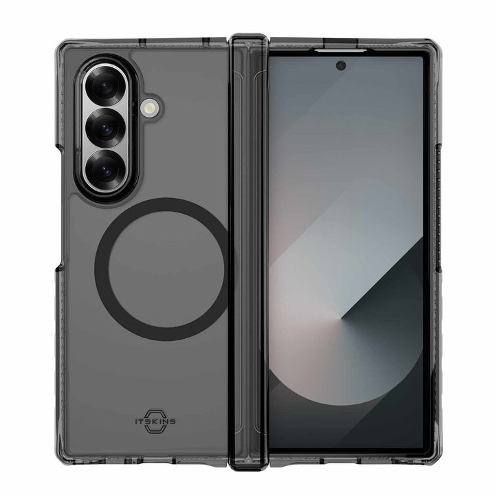 ITSKINS | Hybrid_R Case Hinge w/MagSafe for Samsung Galaxy Z Fold 7 - Smoke/Transparent | SGQ7HIMCLBKTR