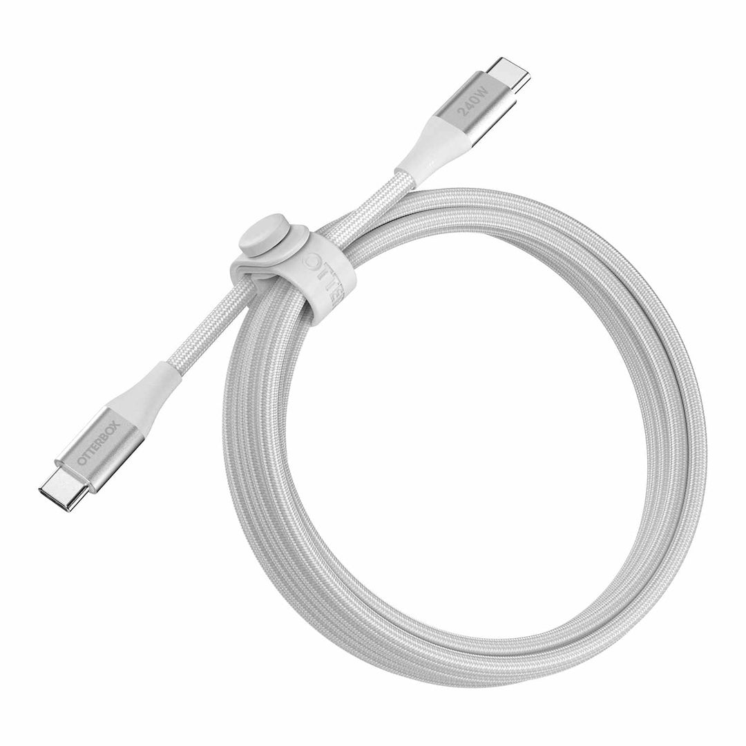 OtterBox | Premium Braided Cable USB-C to USB-C 6ft 240W - White | 77-000790