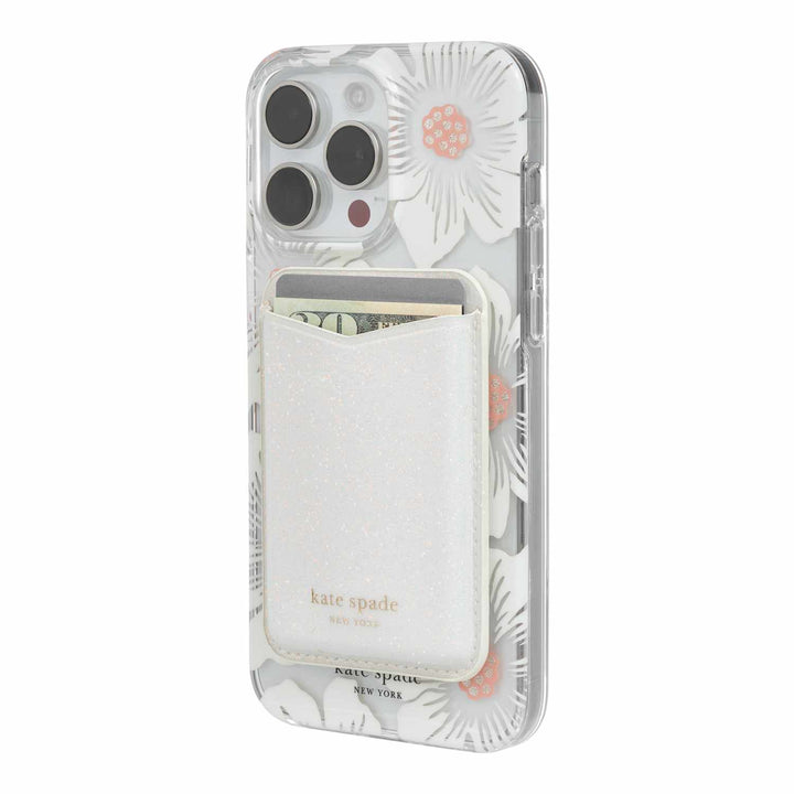 Kate Spade NY | Magnetic Wallet Compatible w/MagSafe - White Glitter |  15-14179