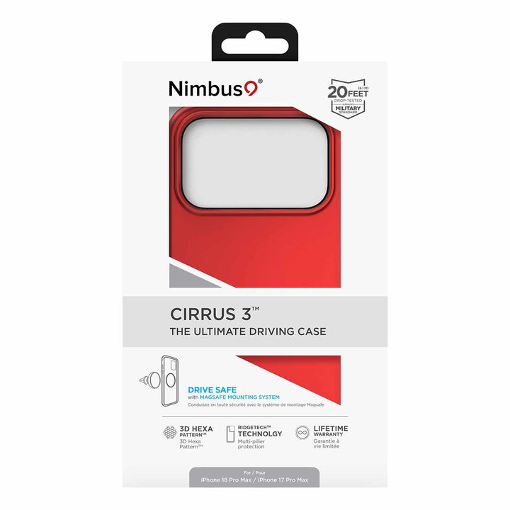 Nimbus9 | Cirrus 3 MagSafe Case iPhone 18 Pro Max /17 Pro Max - Crimson | N9C3IPH18PMXCR