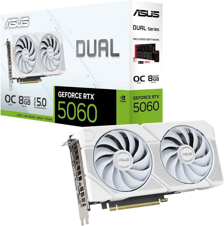 ASUS | Video Card GEFORCE DUAL-RTX5060-O8G - White | DUAL-RTX5060-O8G-WHITE