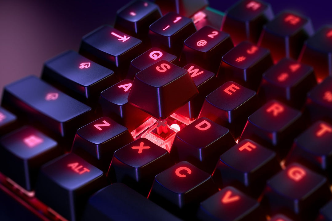 SteelSeries | Apex 7 TKL Compact Mechanical Gaming Keyboard OLED Smart Display USB Passthrough and Media Controls Linear and Quiet RGB Backlit - Red Switch