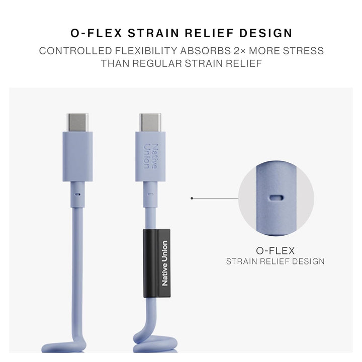 Native Union | Pop Cable USB-C to USB-C 4FT / 1.2M / 60W - Blue | POP-C-BLK