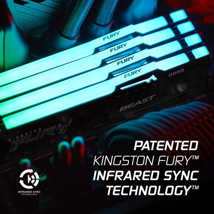 Kingston | 64GB 6000MT/s DDR5 CL30 DIMM (Kit of 2) FURY Beast RGB EXPO | KF560C30BBEAK2-64