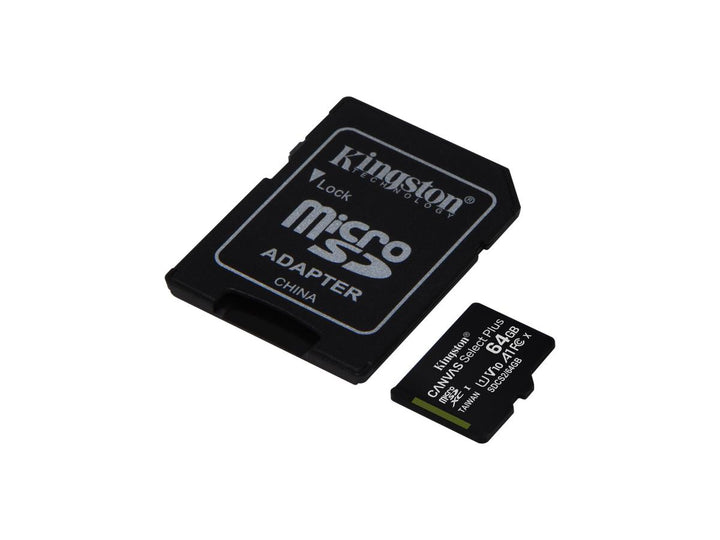 //// Kingston | Canvas Select Plus 64GB UHS-I microSDXC Memory Card with SD Adapter |  DCS2/64GB-2P1ACR