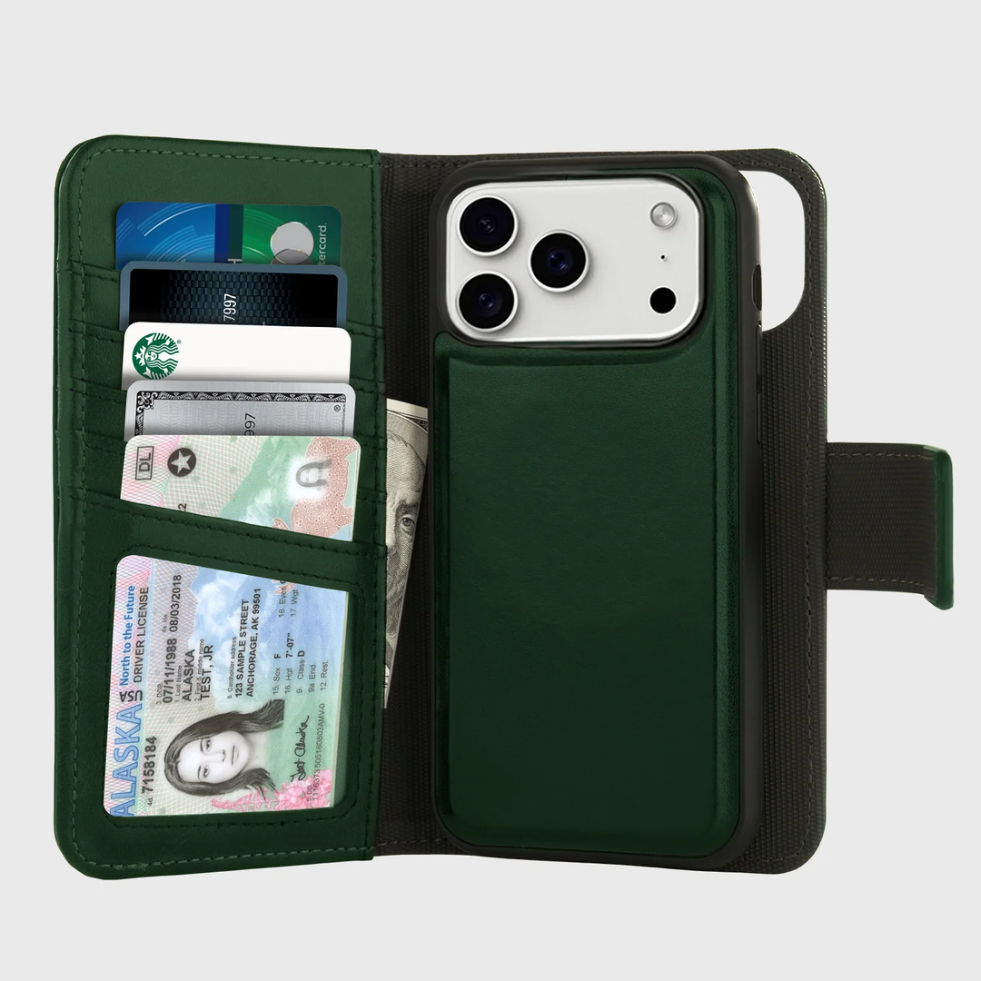 Caseco | 5th Ave Wallet Case with MagSafe iPhone 17 Pro - Green Case | C31E7-10