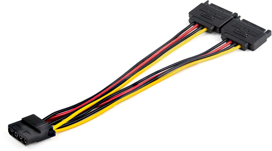 StarTech | Dual SATA to LP4 Power Doubler Cable Adapter 2 SATA to 4 Pin LP4 Internal PC Peripheral Power Supply Connector| DSATPMOLP4