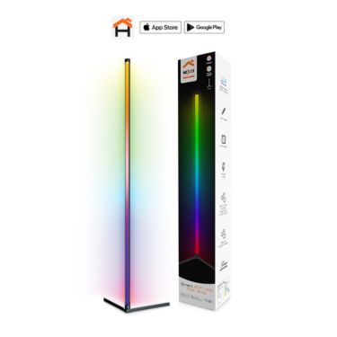 Nexxt | Smart Home Wifi LED Floor Lamp RGBIC Customize Light Settings Music Mode Dimmable Mood Lighting Google/Alexa/Siri | NHB-S710