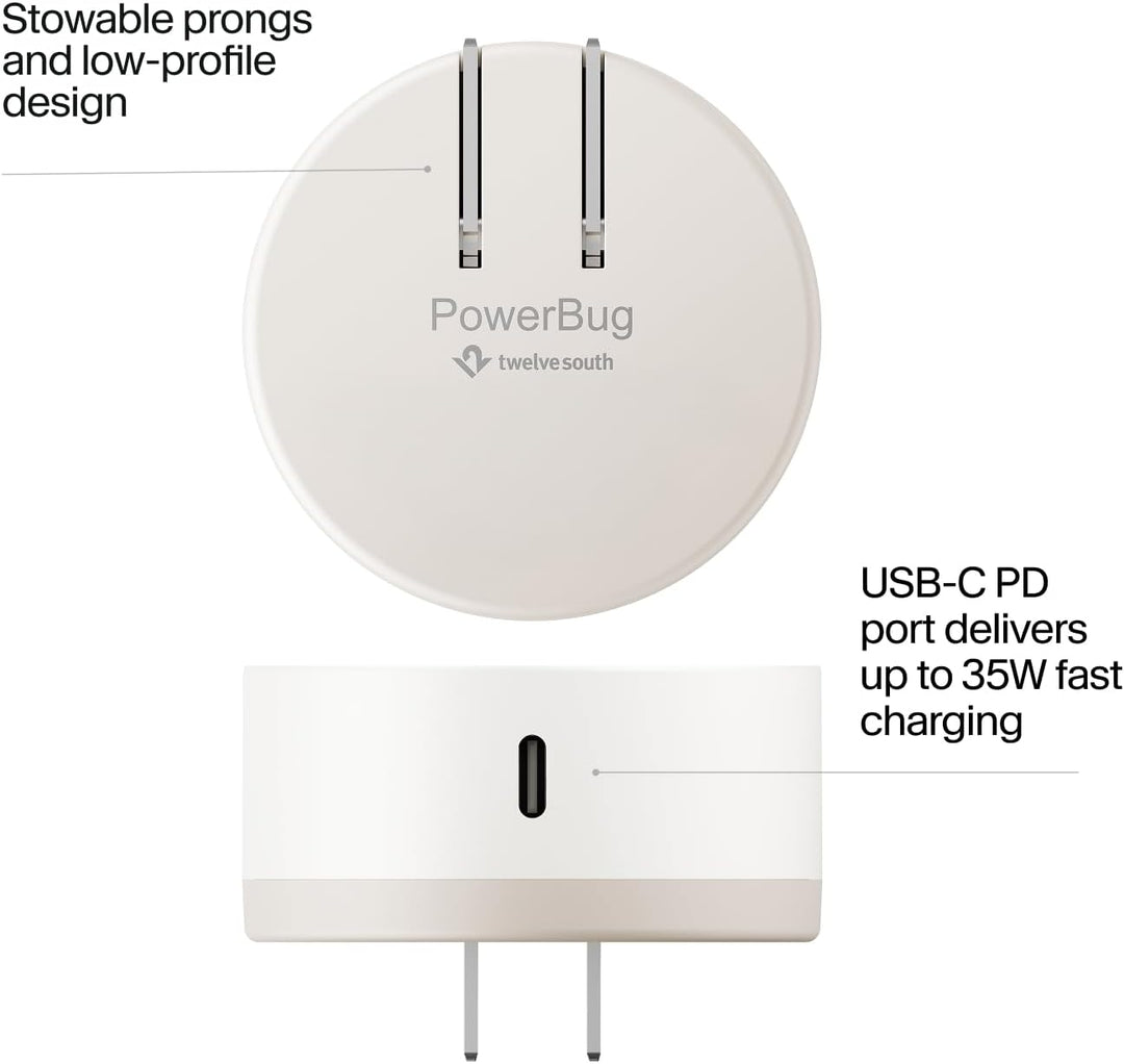 Twelve South | PowerBug US - White/Dune | TS-2541