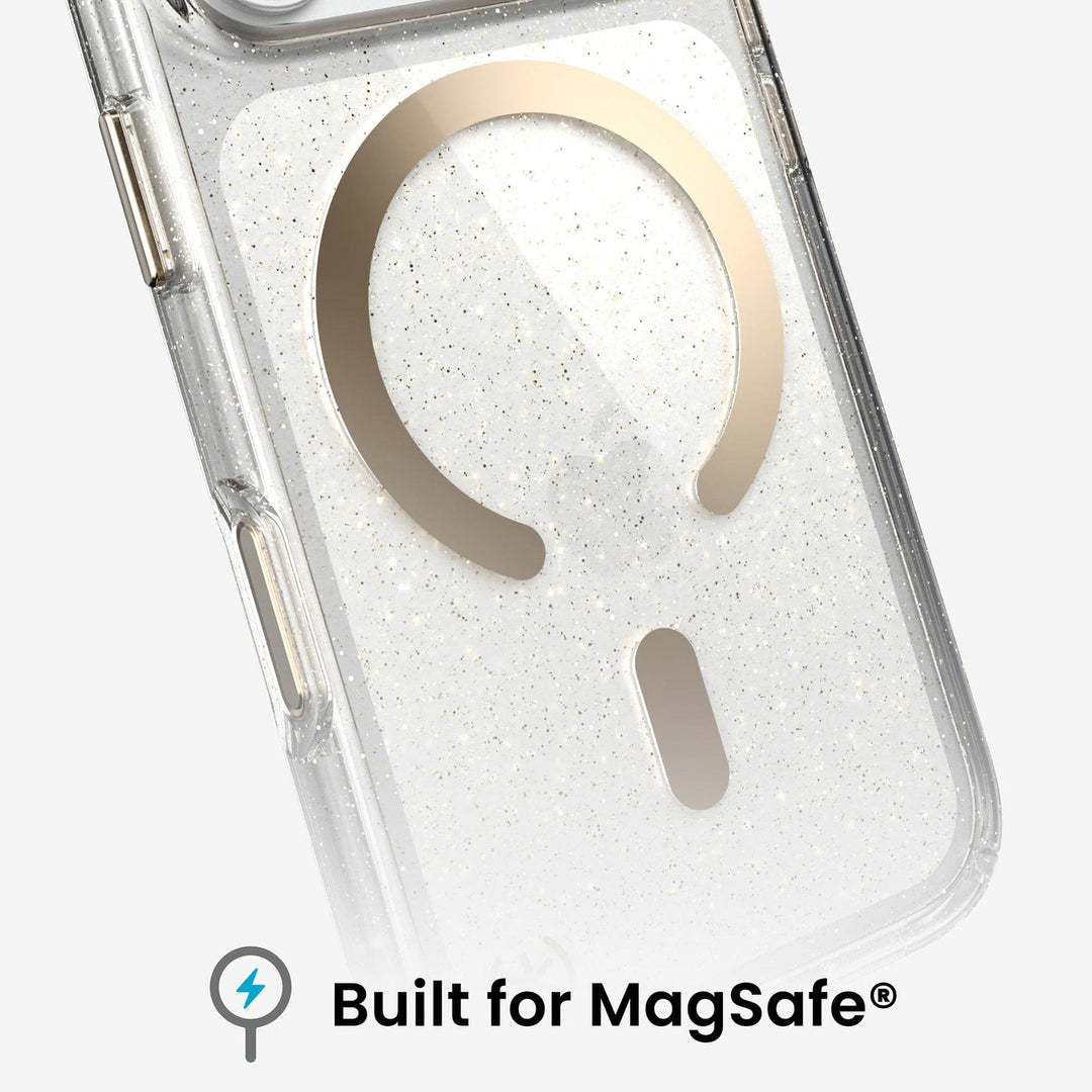 Speck | Presidio Lux + C-Magsafe  iPhone 18 Pro / 17 Pro with Camera Control  - Gold Glitter | 151106-9221
