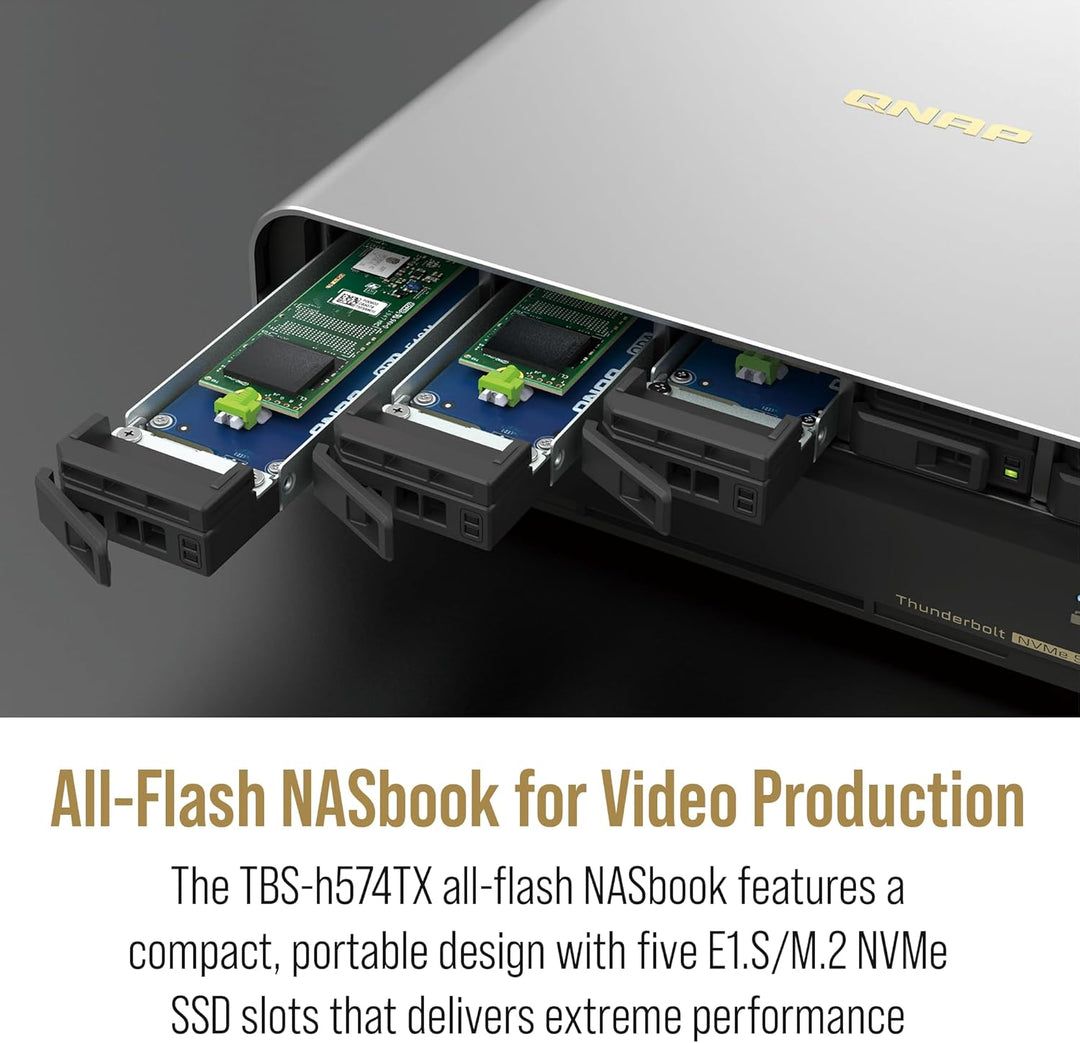 QNAP | All-Flash NASbook with Intel Core I5-1340PE Thunderbolt 4 NASbook | TBS-H574TX-I5-16G-US