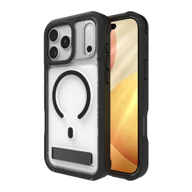 ZAGG | Graphene Rainier Snap Kickstand Case iPhone 17 Pro Max - Clear/Black |  702320833