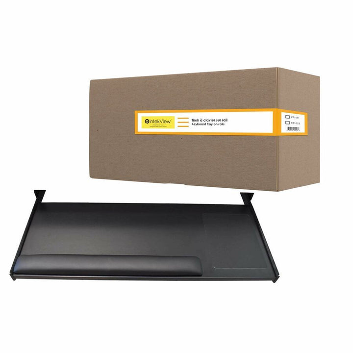 IntekView | Keyboard Mouse Tray Under Desk Mountable Pack of 2 - Black | KT100