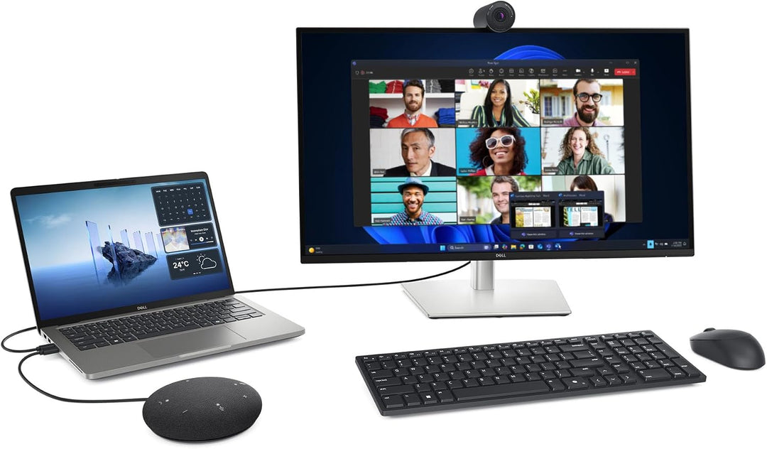 Dell | Pro Wired Speakerphone USB-C Zoom/Microsoft Teams Certified, 4 Omnidirectional Microphones, AI-Based Noise Cancellation Microphones | SP325