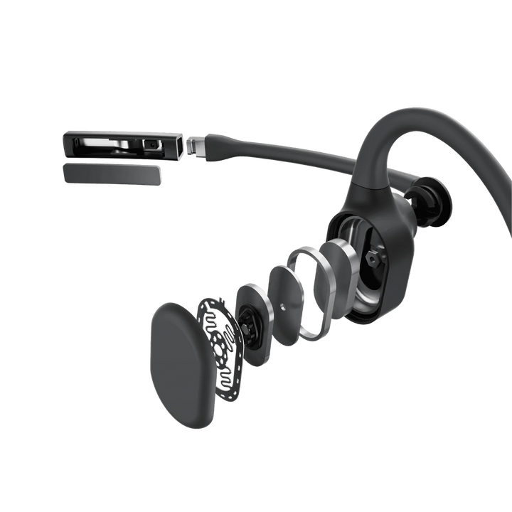 Shokz | OpenComm2 2025 UC with USB-A Dongle Bluetooth Stereo Headset Noise Cancelling Boom Mic with Mute Button Bone Conduction - Cosmic Black | C120-AA-BK-CA-326