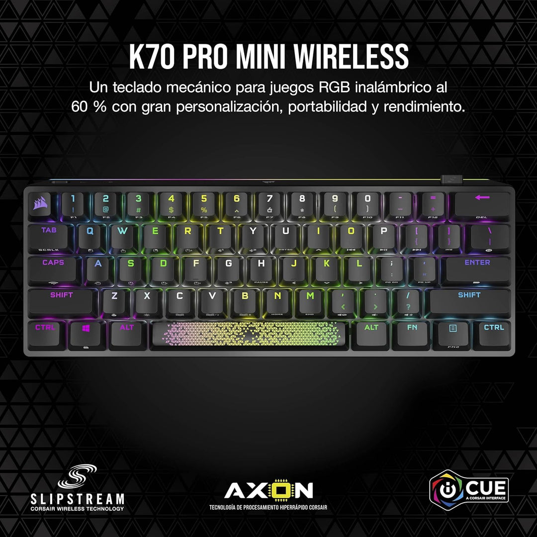 Corsair | K70 Bluetooth Backlit Mechanical Cherry MX RGB Mini Wireless Gaming Keyboard | CH-9189010-NA