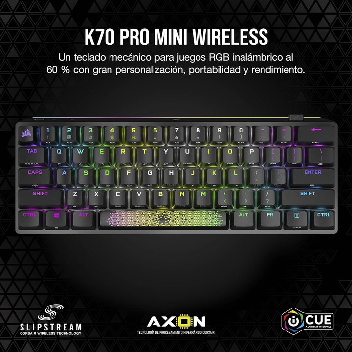 Corsair | K70 Bluetooth Backlit Mechanical Cherry MX RGB Mini Wireless Gaming Keyboard | CH-9189010-NA