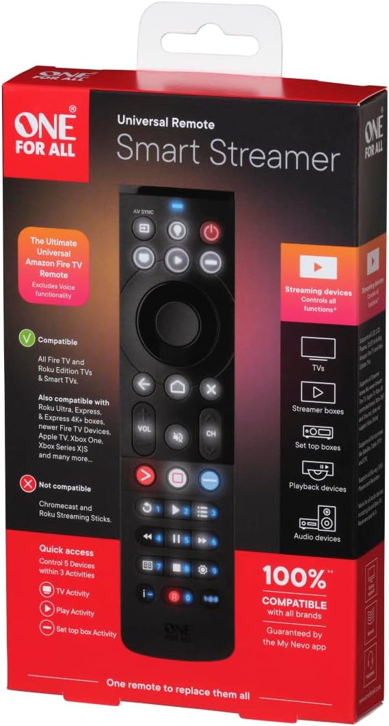 One For All | Smart Streamer Remote - Black | URC7945