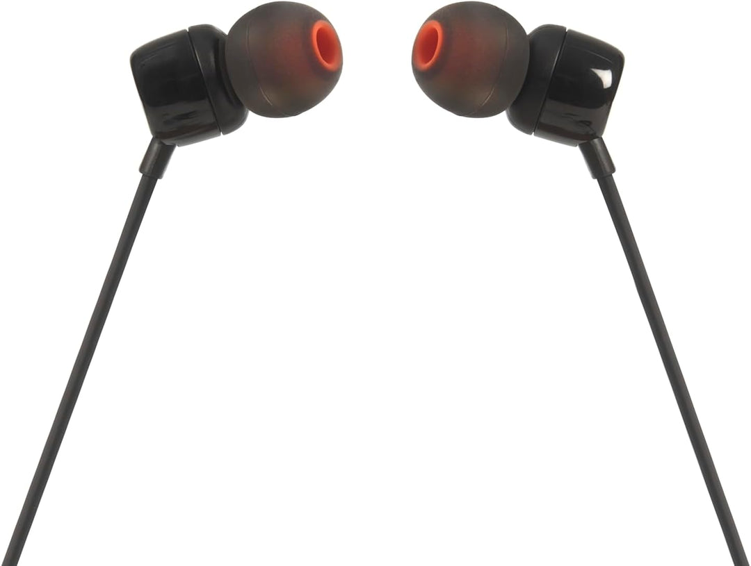 JBL | T Series T110 In Ear Wired Headphones - Black | JBLT110BLKAME