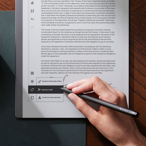 reMarkable | Paper Tablet with Marker Plus Pen 2 10.3" 8GB & Poly Folio Case - Black | RM114