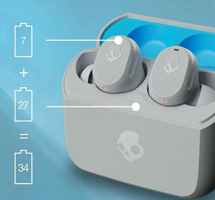 Skullcandy | Mod True Wireless In-Ear Headphone Earbuds - Light Gray/Blue | SKC-S2FYW-P751