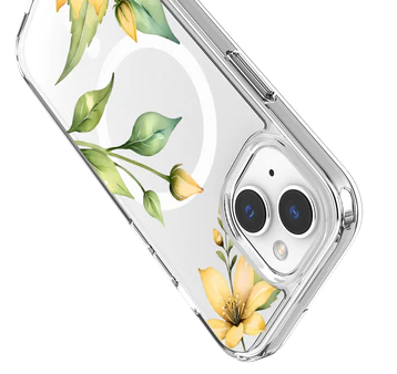 Caseco | iPhone 13/14/15 - Clear Design Case - Yellow Wildflower | ED24B1-00FY