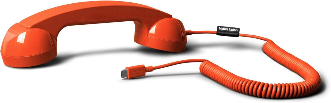 Native Union | POP Phone Retro Telephone Handset with Mic & Speaker, USB-C for iPhone, iPad, Laptop, Tablet - Alarm Red | POP-P-ARD