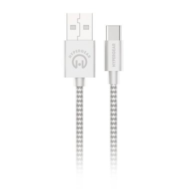 HyperGear | Braided Charge and Sync Cable USB-A to USB-C 4 ft/120cm - White | 15-11215