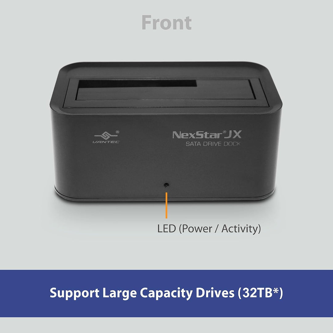 Vantec | NexStar JX, USB 3.2 Gen2x1, USB C, Single Bay Storage Dock for SATA Drive | NST-D158C3-BK