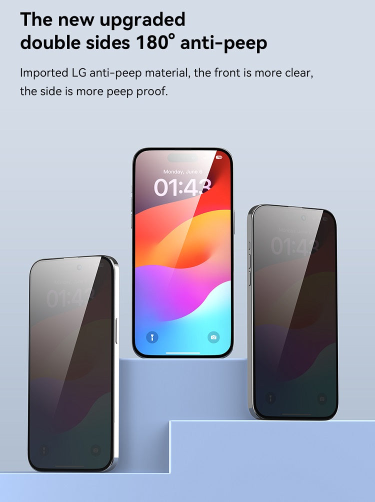 Devia | Van Series Full Screen Privacy Twice  iPhone 15 Tempered Glass | 6938595388934