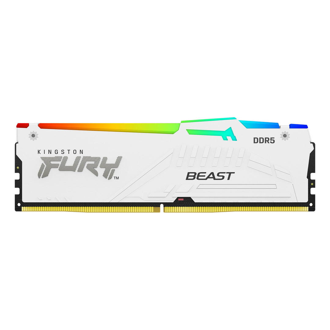 Kingston | FURY Beast RGB 32GB DDR5 5600MHz CL40 Intel XMP Certified Dual Channel Kit (2x 16GB) - White | KF556C40BWAK2-32
