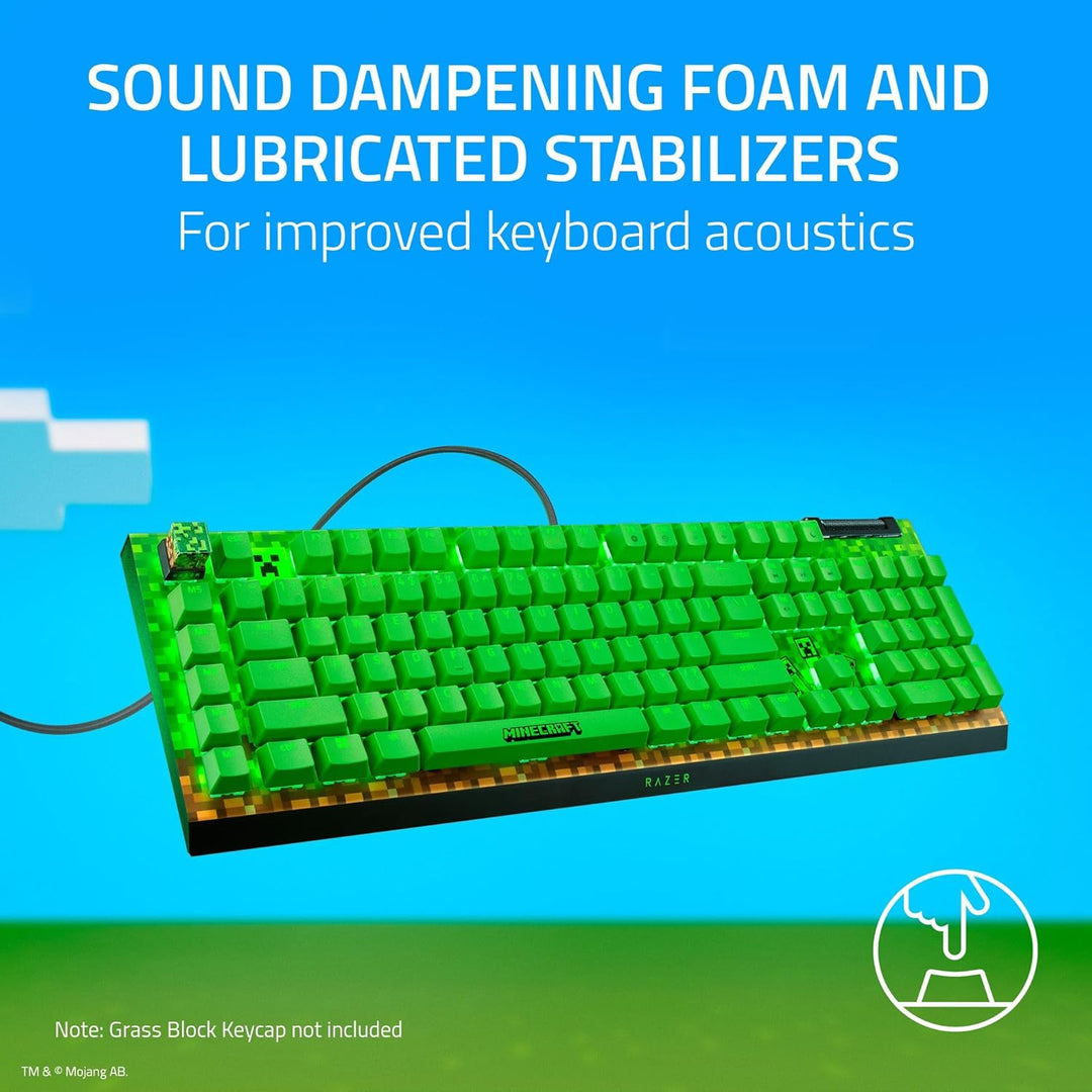 Razer | Widow V4 X Full Size Wired Mechanical Green Clicky Switch Gaming Keyboard with Chroma RGB Backlighting - Minecraft Edition | RZ03-04704100-R3M1