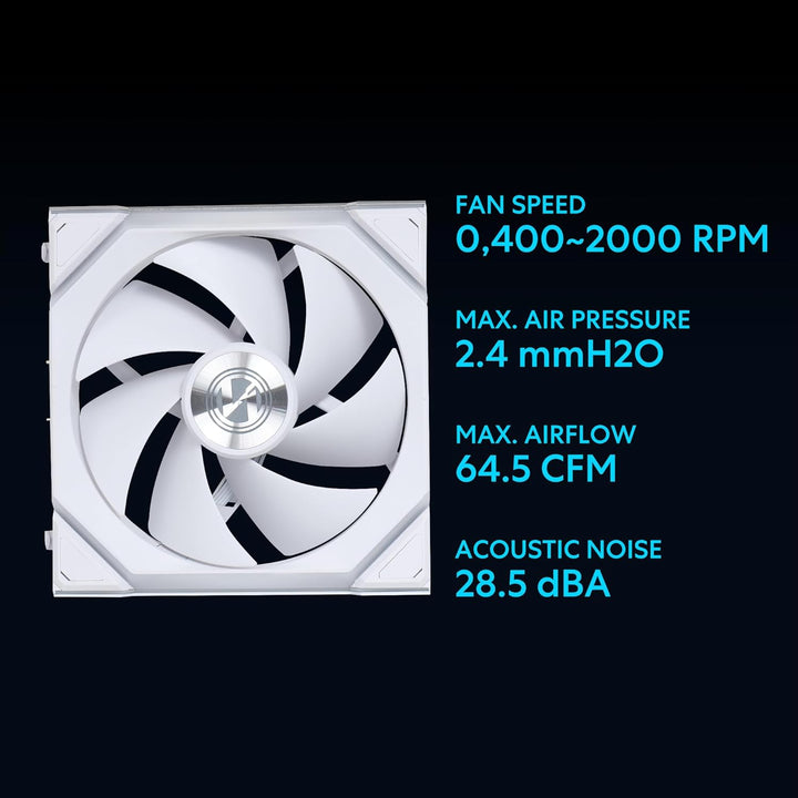 Lian-Li | Fan UNI FAN SL 120 Wireless RGB 120mm Fan 3 pcs pk - White | 12SL1W3W
