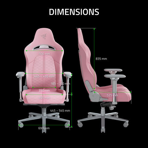 Razer | Enki Ergonomic Faux Leather PC Gaming Chair - Quartz | RZ38-03720200-R3U1