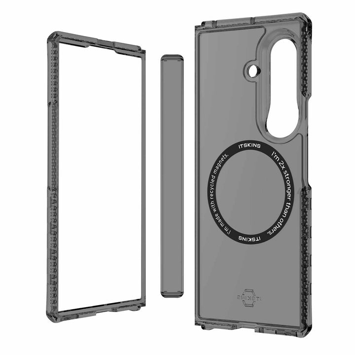 ITSKINS | Hybrid_R Hinge w/Magnets Case for Samsung Galaxy Z Fold 8 Ultra - Clear Smoke | SGQ8HIMCLSMOK